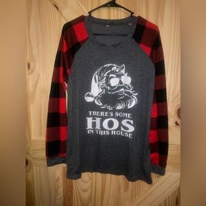 Funny Santa Graphic long sleeve Tee-BNWOT